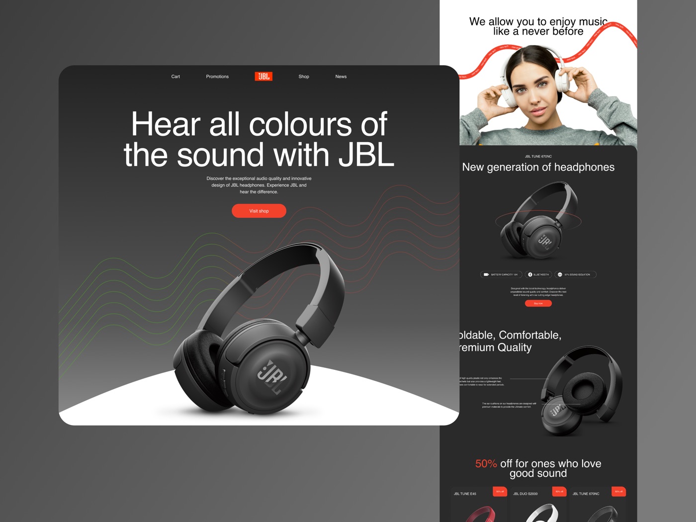 Dizajn e-commerce sajta za premium audio brend